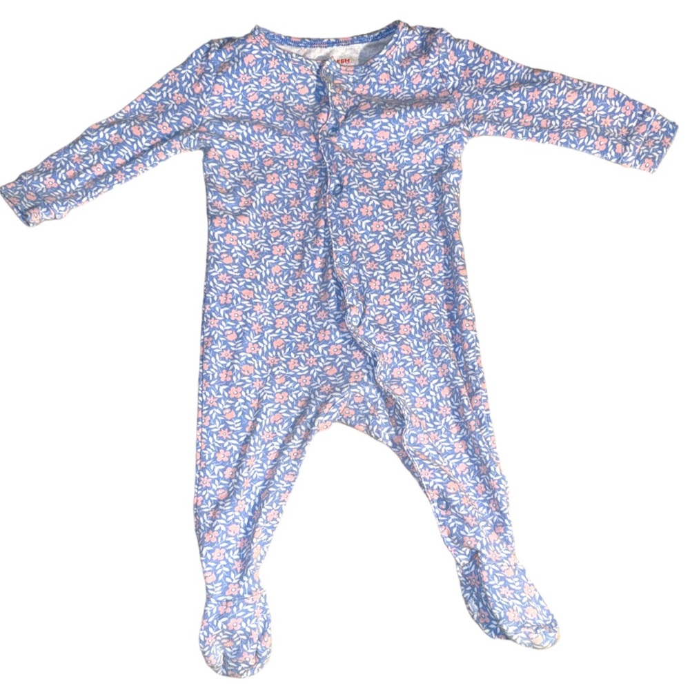 3 FOR $20 JOE FRESH 3-6M Floral Snap Button Footie